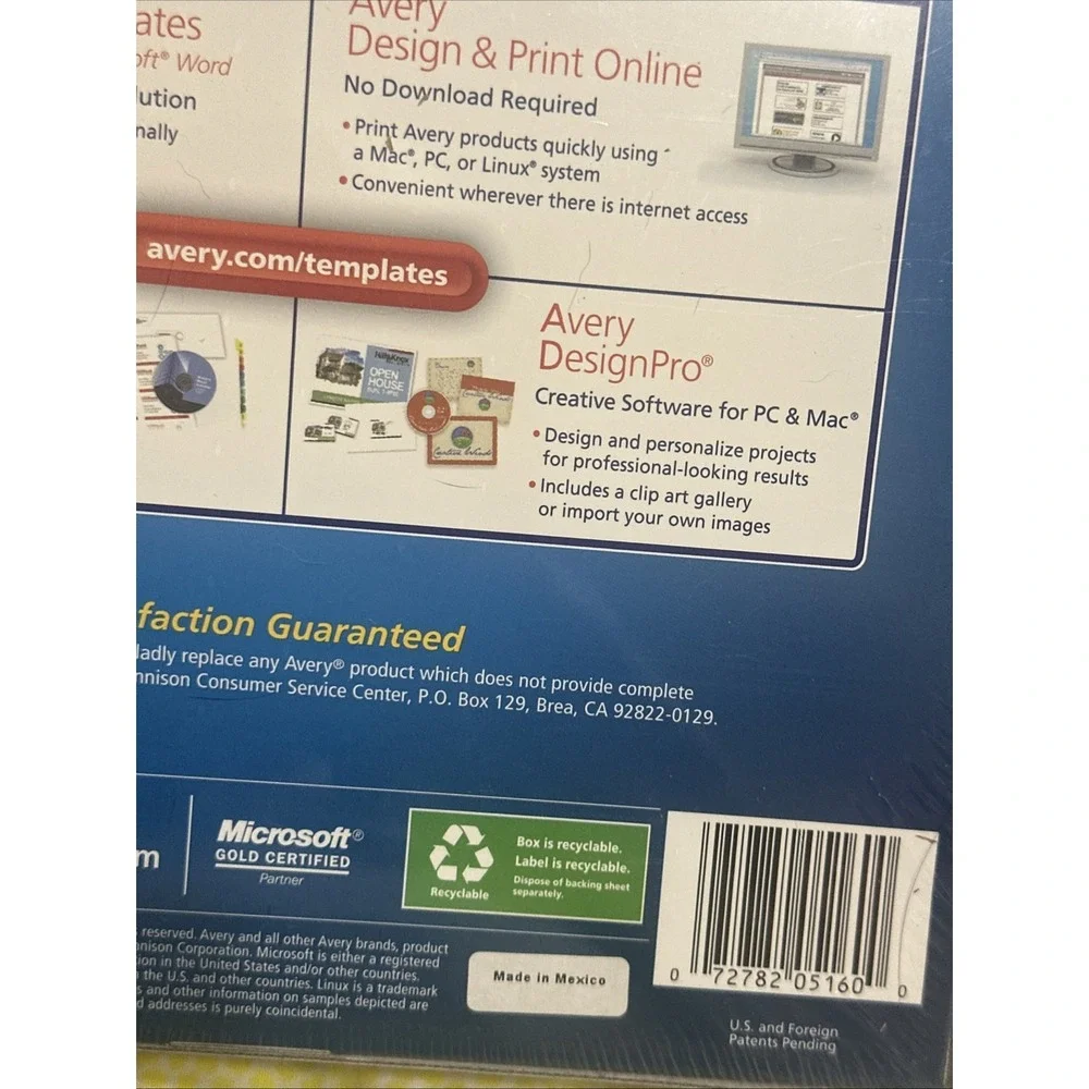 Avery Easy Peel Mailing Address Labels Laser 1 x 2 5/8 White 3000/Box 5160